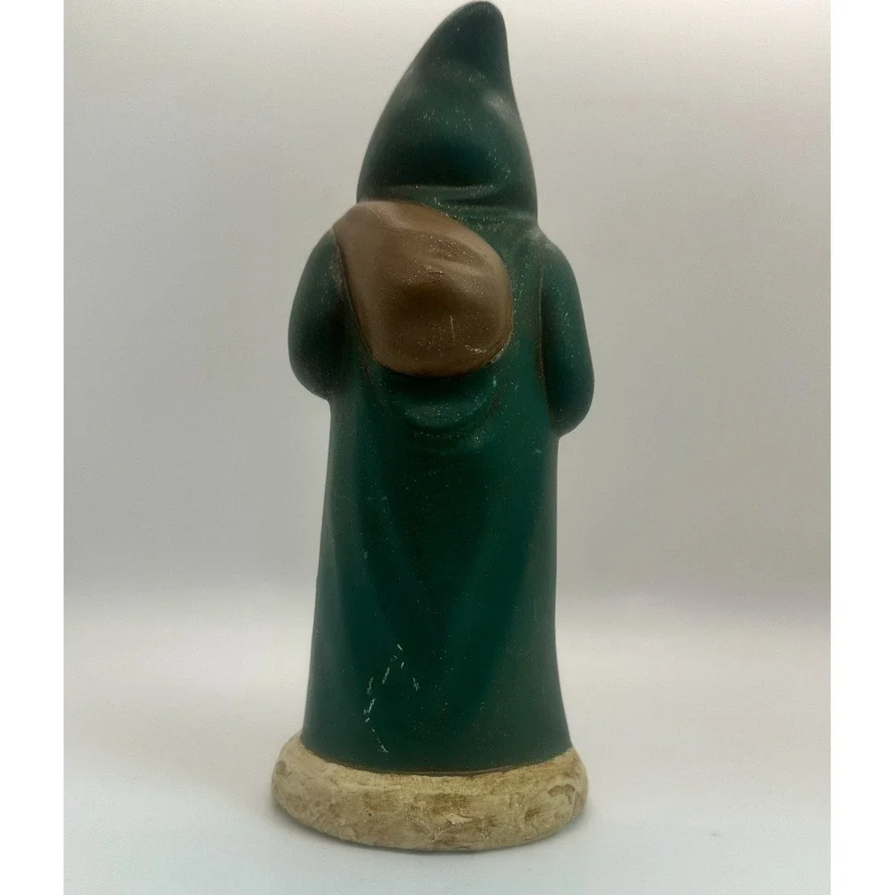 Vintage Belsnickel Style Santa Figurine Green Coat 8